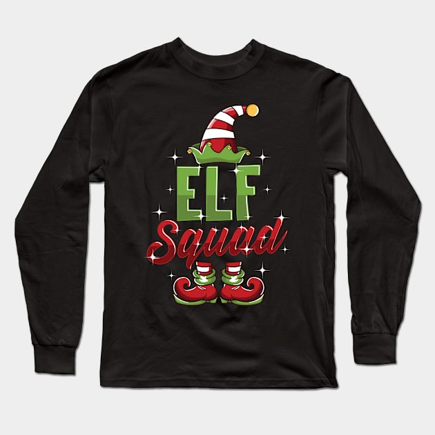 Christmas Elf Squad Family Matching Group Long Sleeve T-Shirt by Rengaw Designs